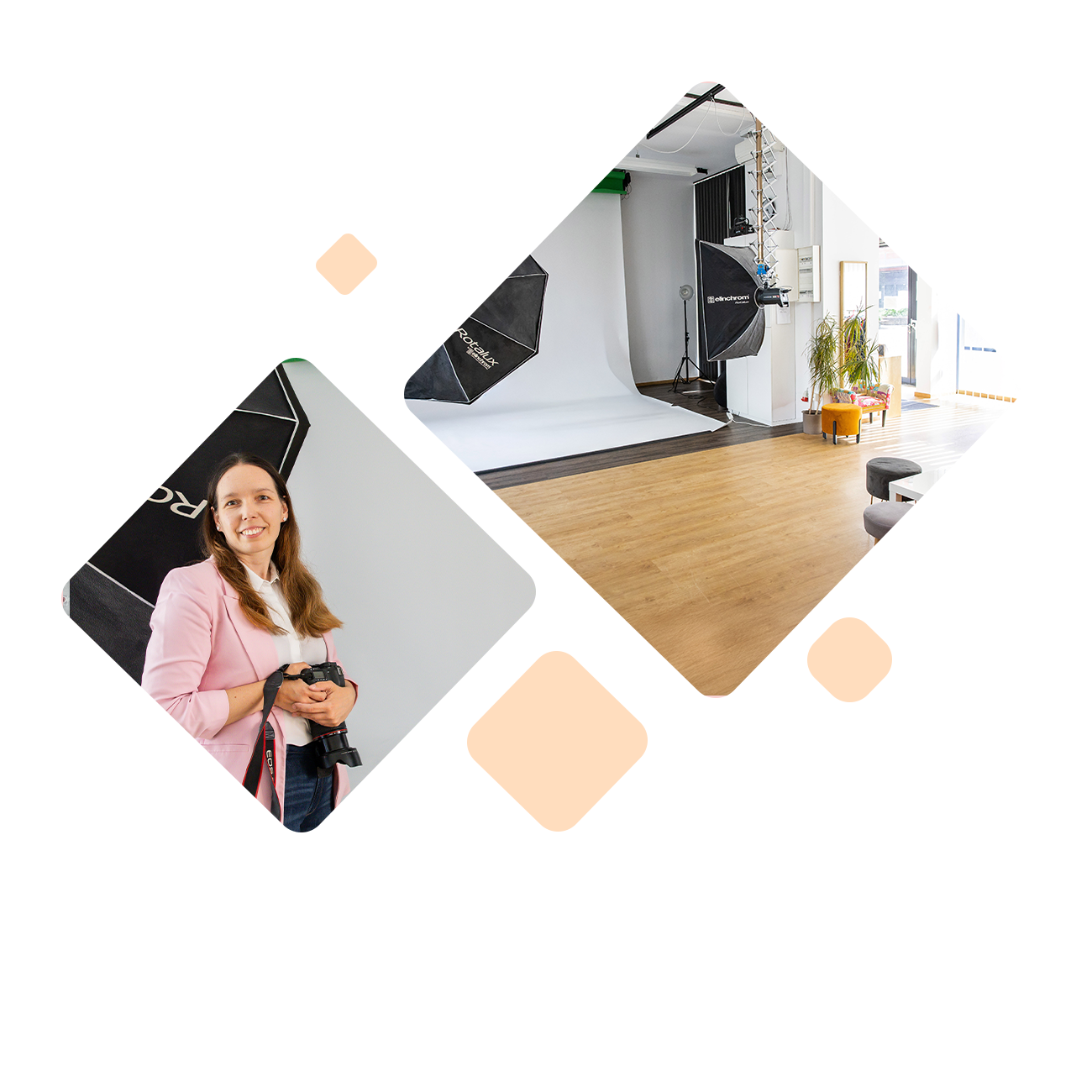 Foto Fotografin Maja und Foto vom Studiobereich